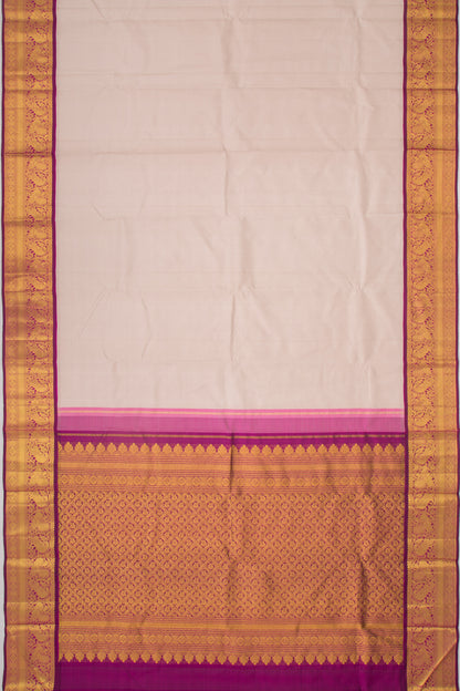Kanchipuram Silk Plain Beige Saree