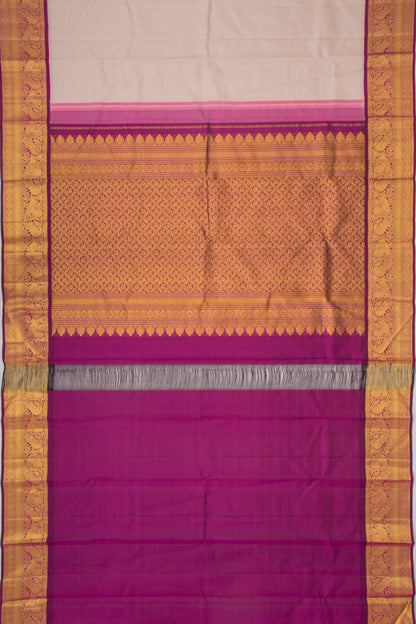 Kanchipuram Silk Plain Beige Saree