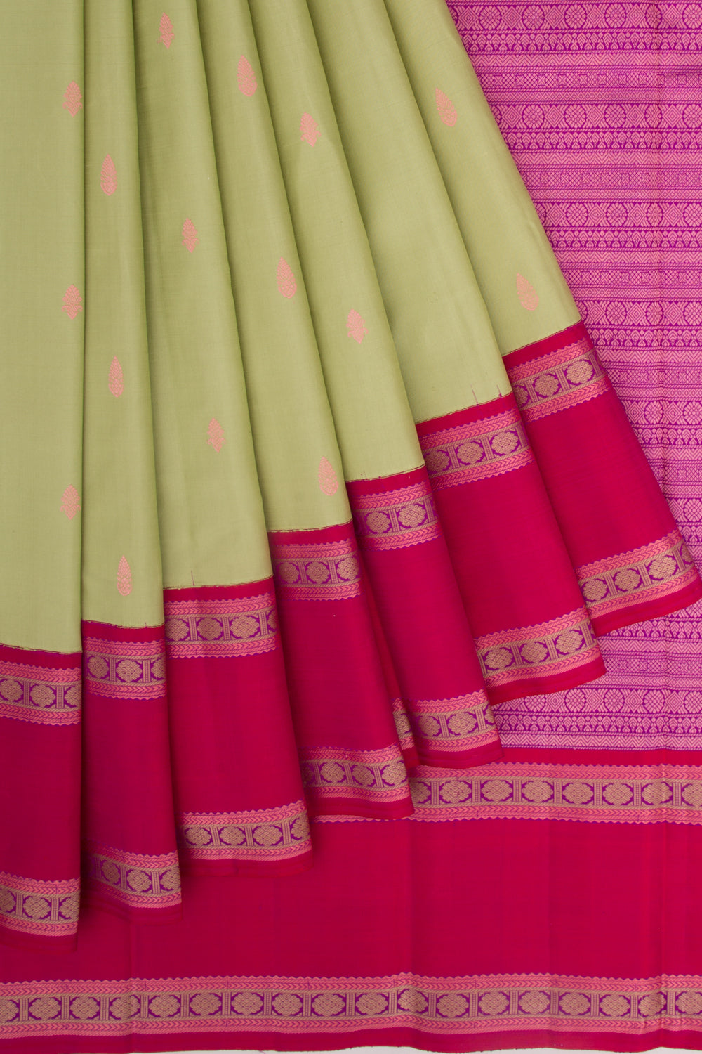 Kanchipuram Silk Butta Pista Green Saree
