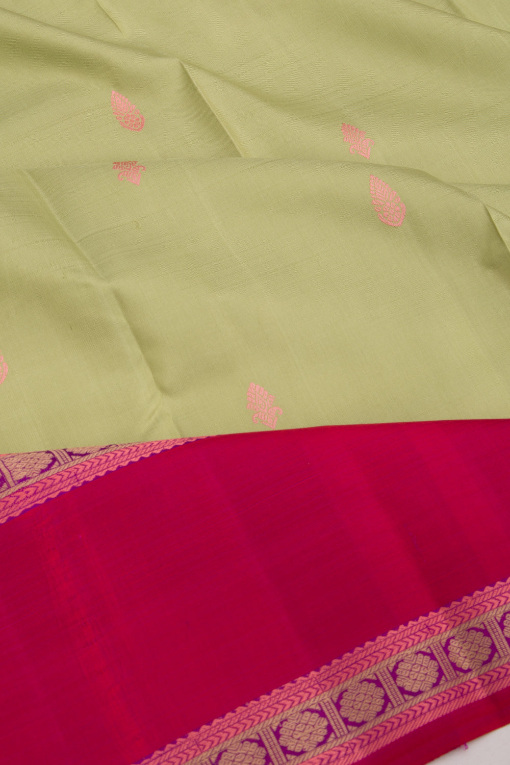 Kanchipuram Silk Butta Pista Green Saree