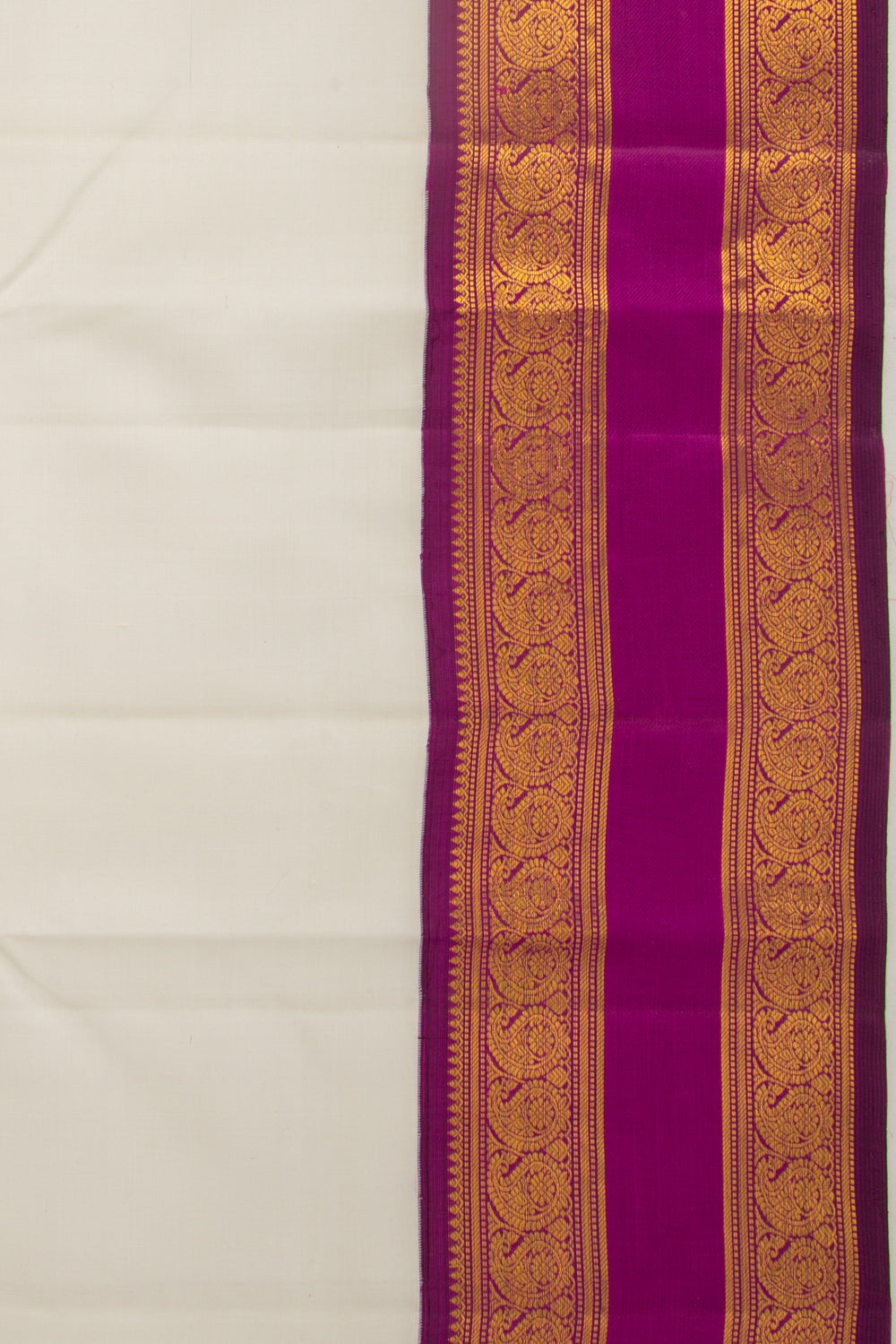 Kanchipuram Silk Plain White Saree