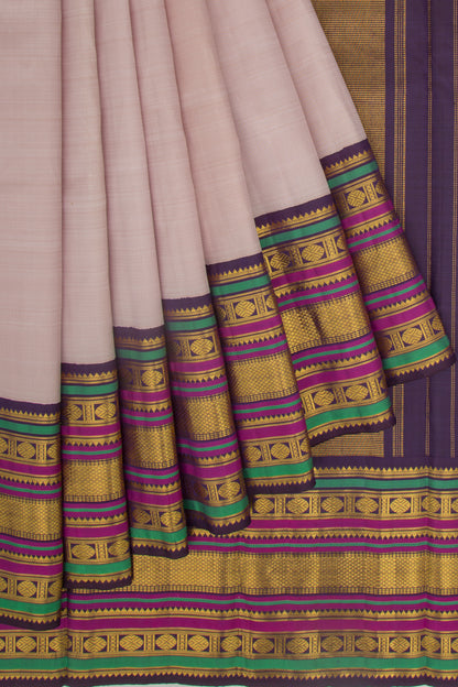 Kanchipuram Silk Plain Lilac Saree