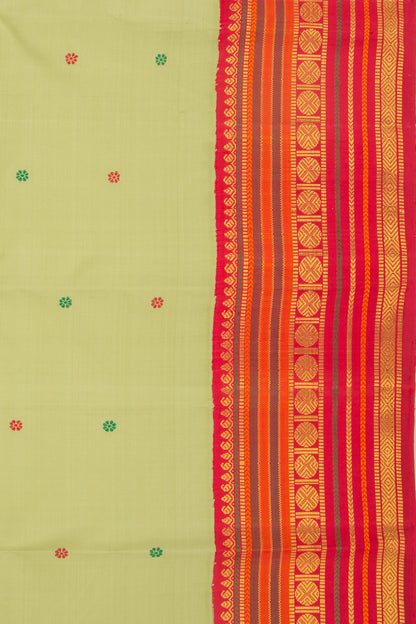Kanchipuram Silk Butta Pista Green Saree