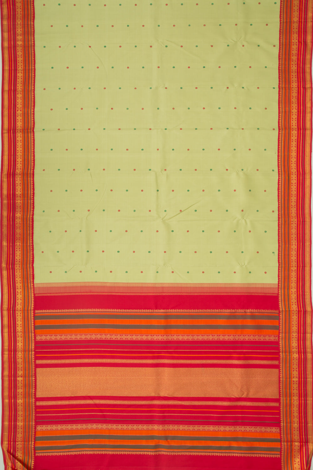Kanchipuram Silk Butta Pista Green Saree