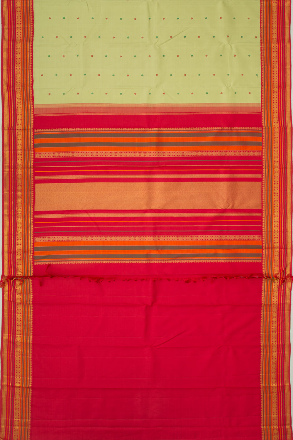 Kanchipuram Silk Butta Pista Green Saree
