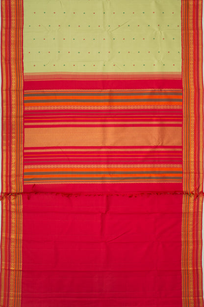 Kanchipuram Silk Butta Pista Green Saree