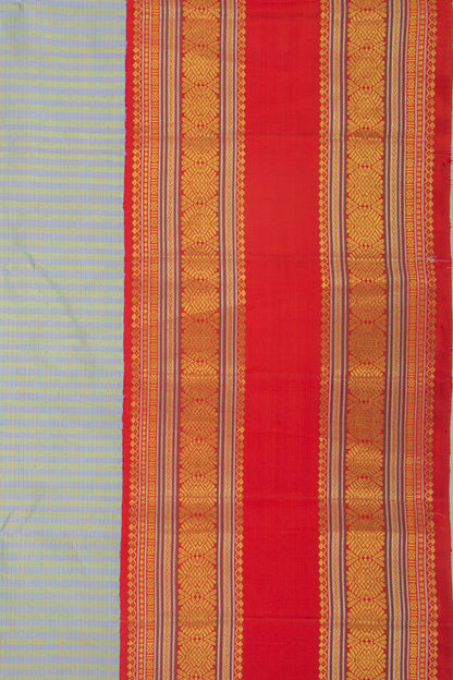 Kanchipuram Silk Lines Grey Saree