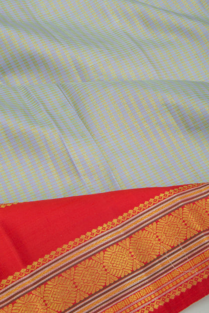 Kanchipuram Silk Lines Grey Saree