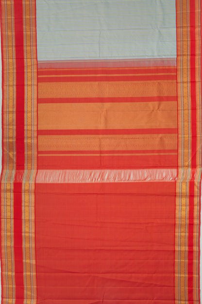 Kanchipuram Silk Lines Grey Saree