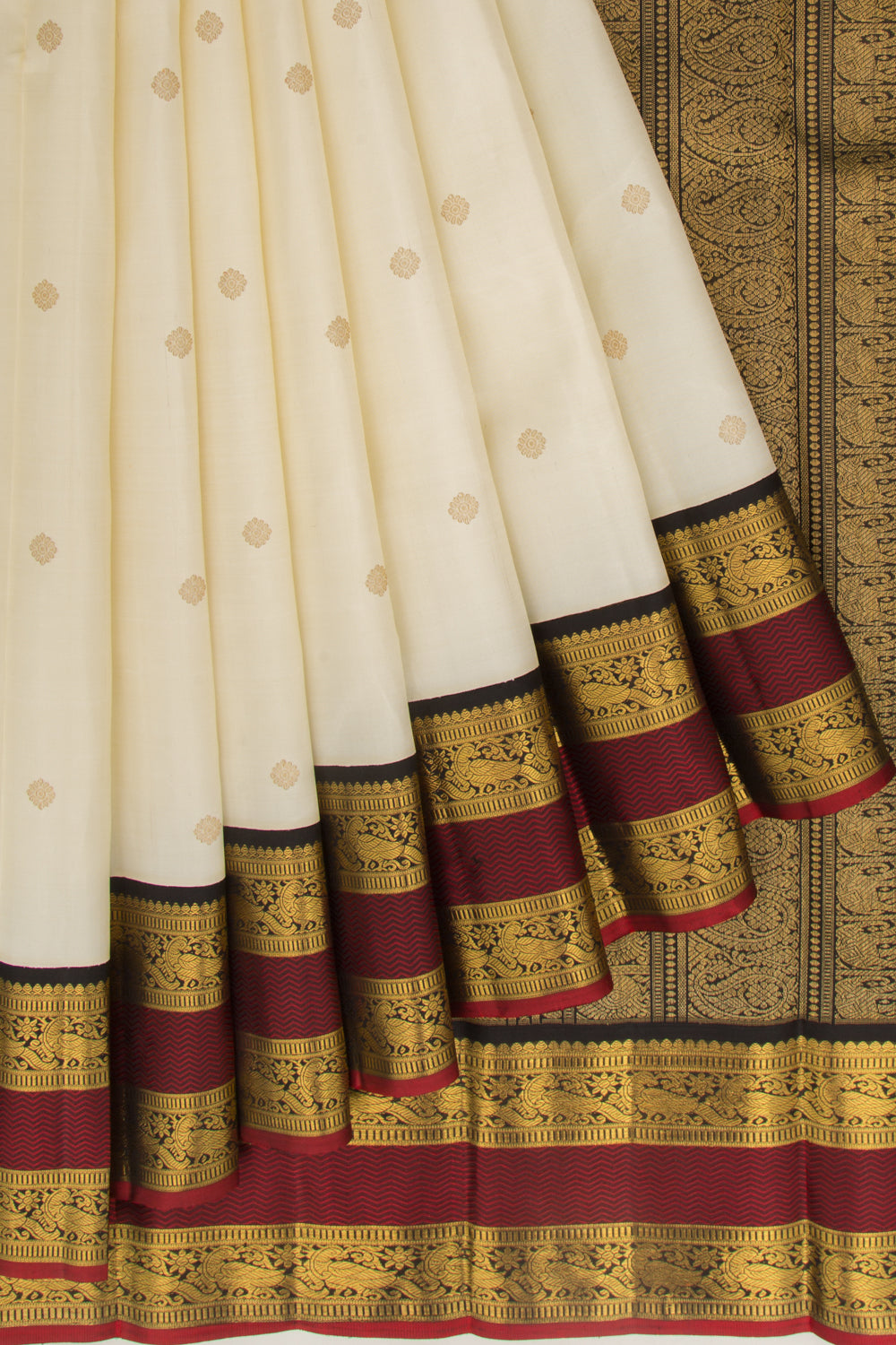 Kanchipuram Silk Butta Off White Saree