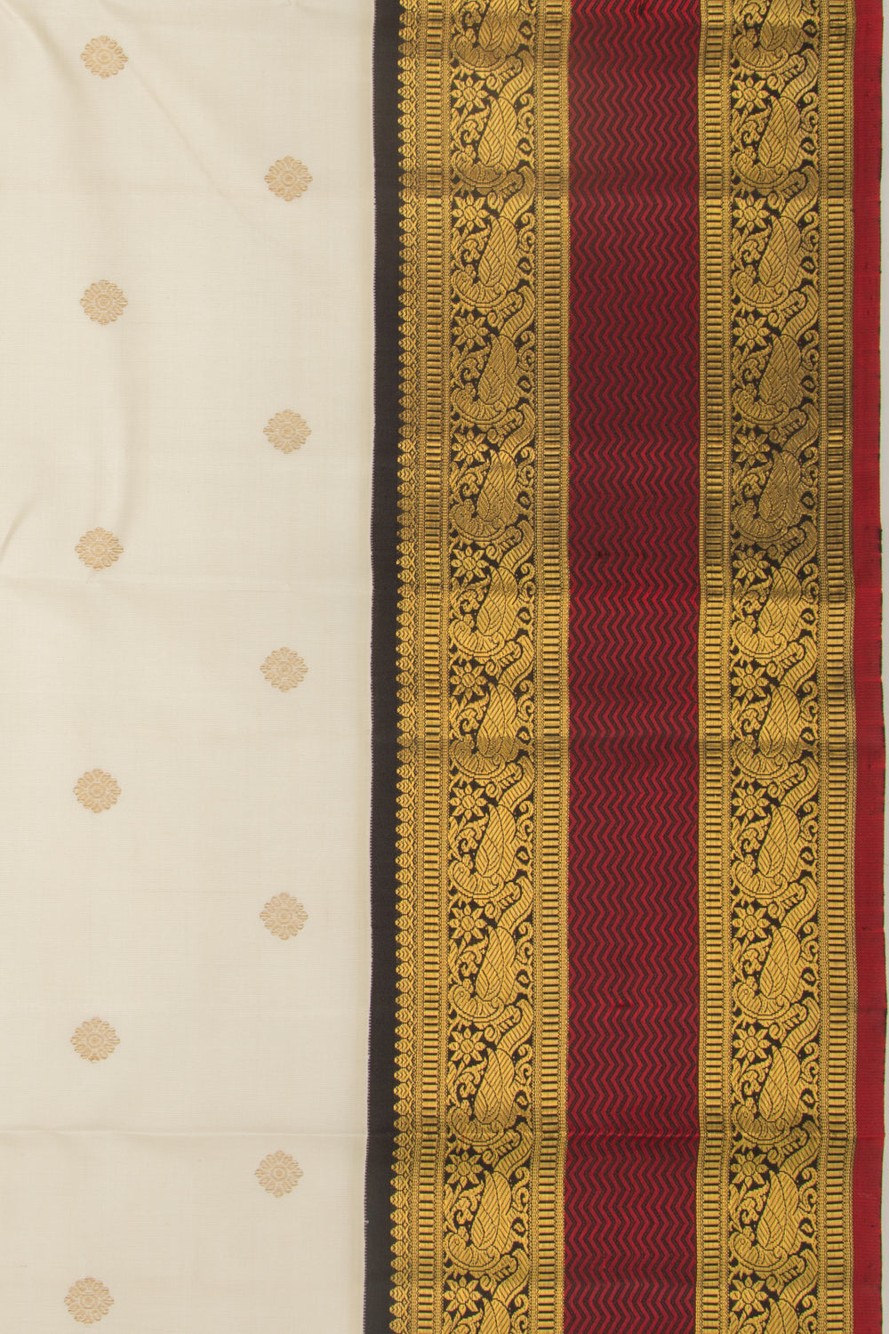 Kanchipuram Silk Butta Off White Saree