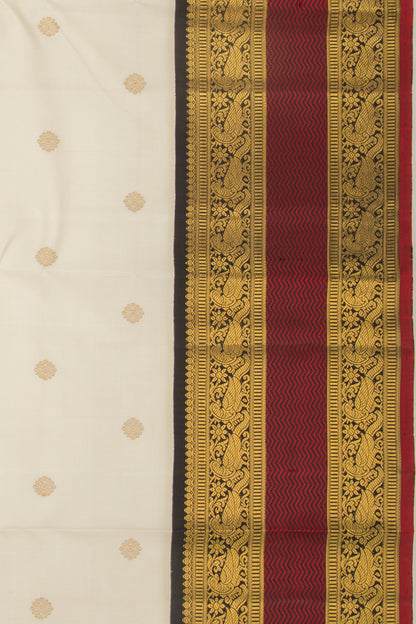 Kanchipuram Silk Butta Off White Saree