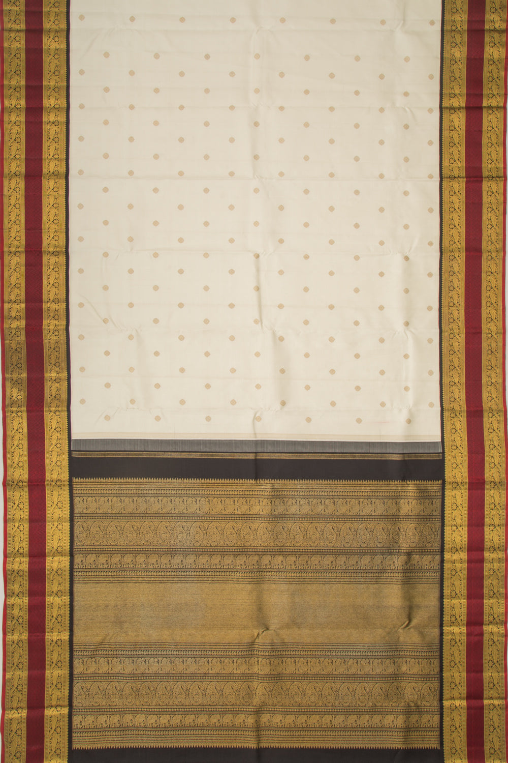 Kanchipuram Silk Butta Off White Saree