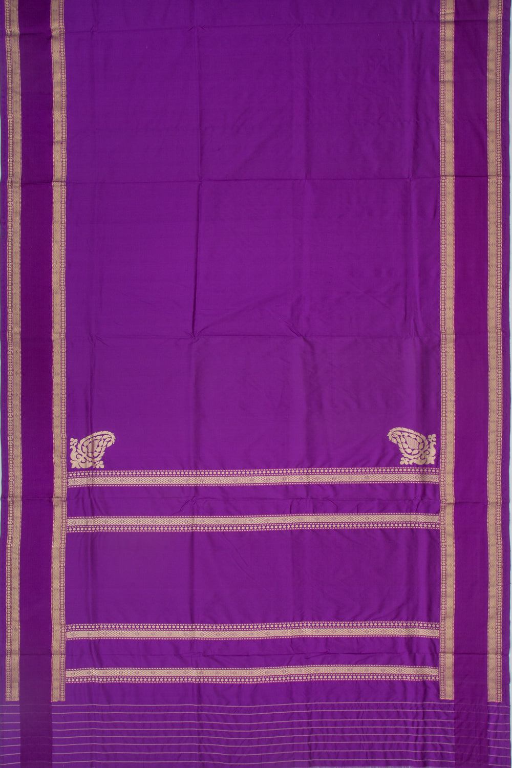 Banarasi Silk Plain Violet Saree