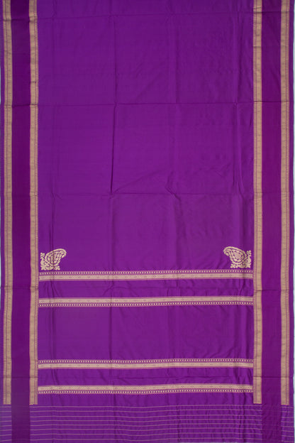 Banarasi Silk Plain Violet Saree