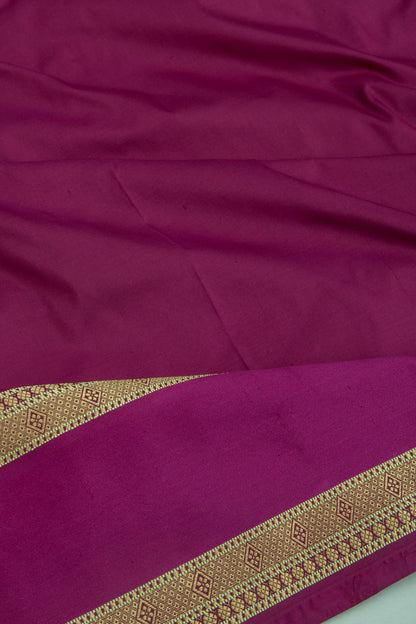Banarasi Silk Plain Purple Saree