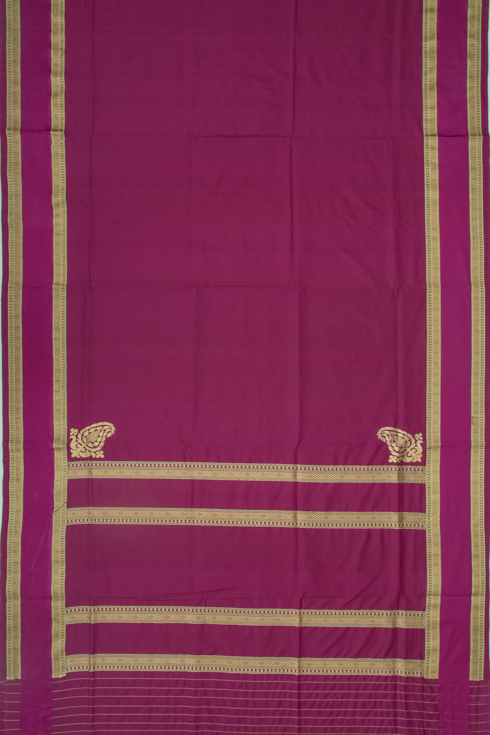 Banarasi Silk Plain Purple Saree
