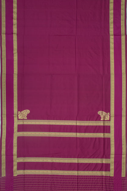Banarasi Silk Plain Purple Saree