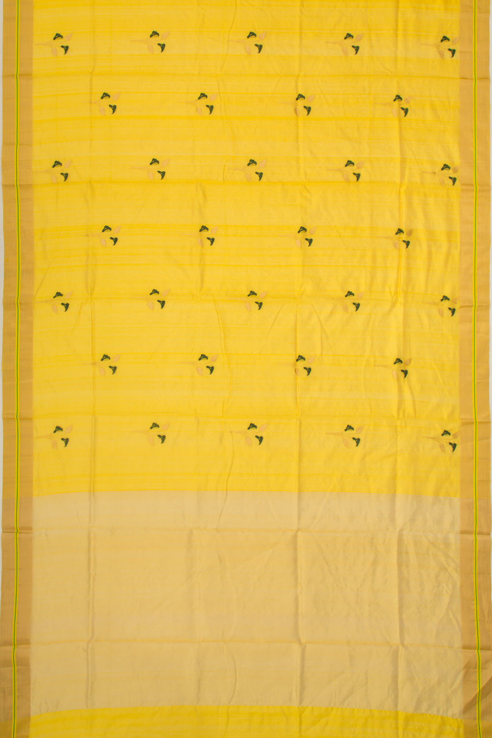 Pure Chanderi Silk Butta Yellow Saree