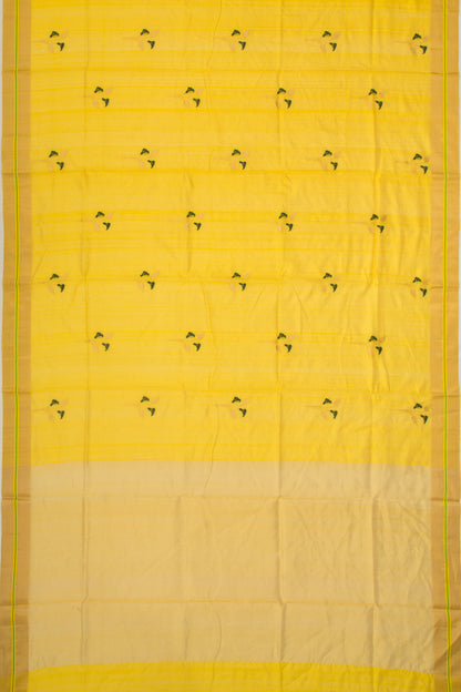 Pure Chanderi Silk Butta Yellow Saree