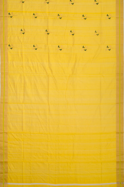 Pure Chanderi Silk Butta Yellow Saree