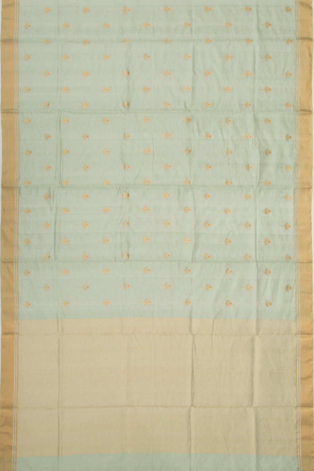 Pure Chanderi Silk Butta Sage Green Saree