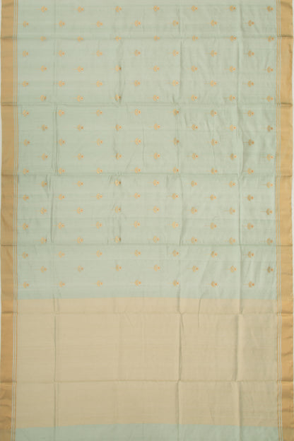 Pure Chanderi Silk Butta Sage Green Saree