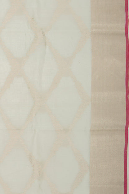 Pure Chanderi Silk Jaal Pastel Blue Saree