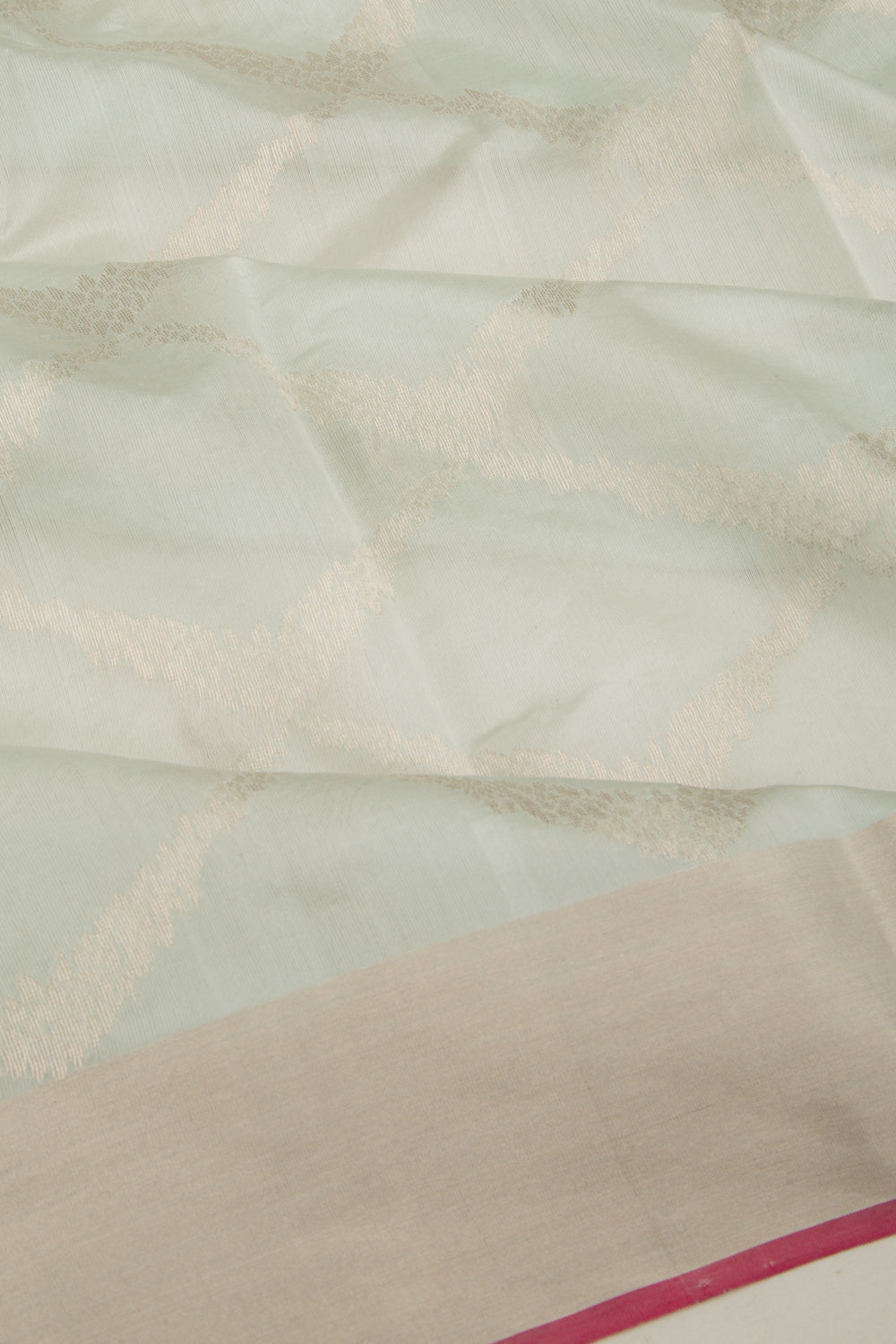 Pure Chanderi Silk Jaal Pastel Blue Saree