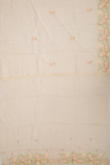 Organza Chikankari Pastel Yellow Saree