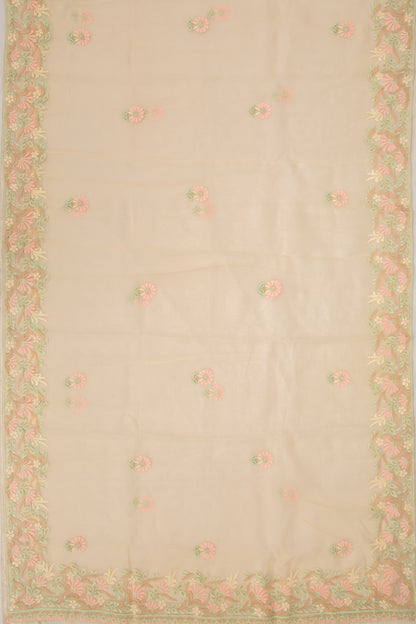 Organza Chikankari Pastel Yellow Saree