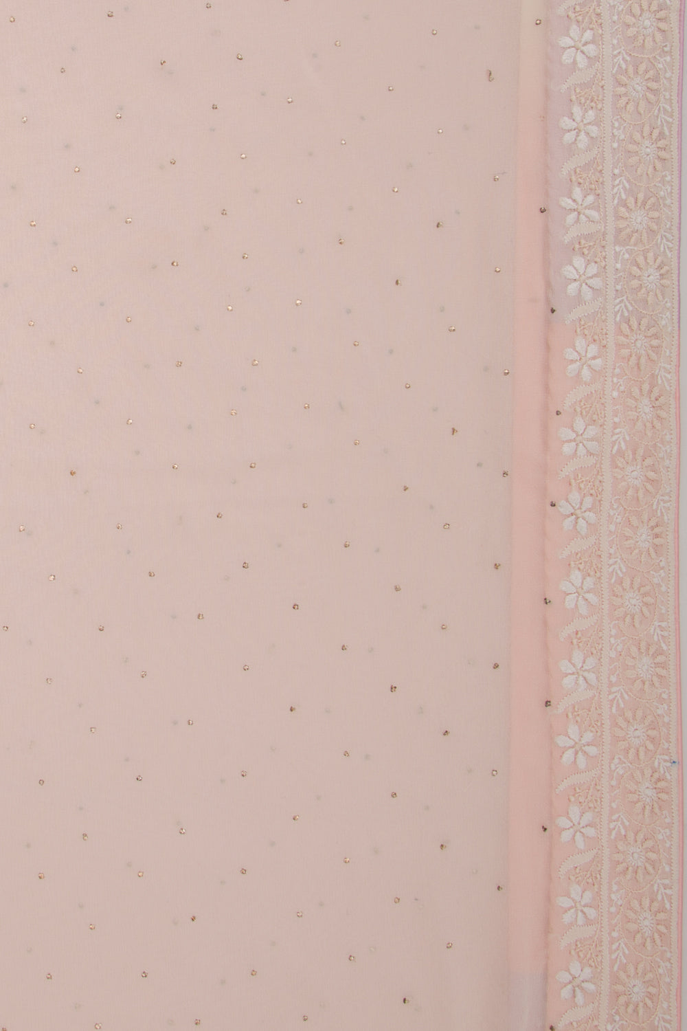 Lucknow Chikankari Georgette Shading Pink Saree