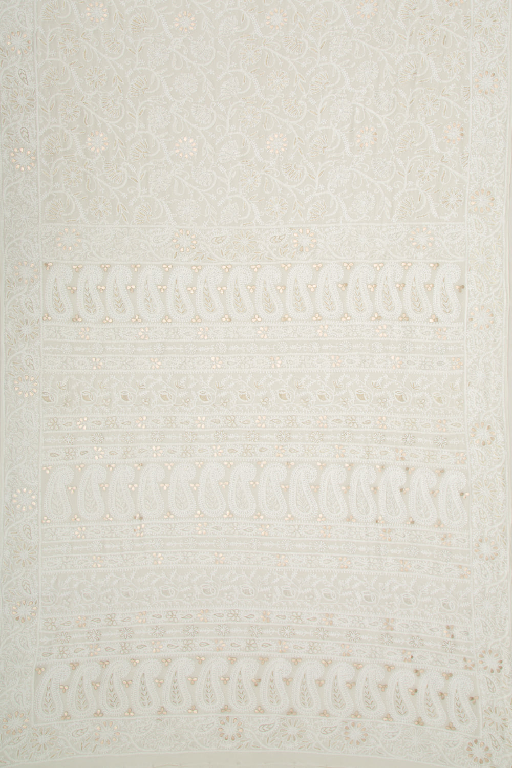 Lucknow Chikankari Georgette White Saree