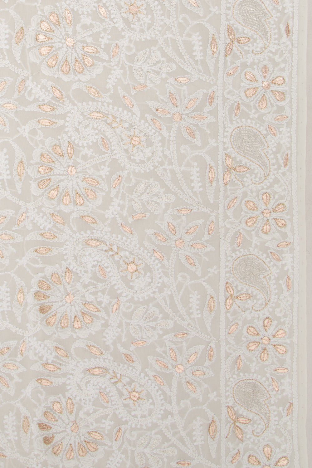 Lucknow Chikankari Georgette White Saree