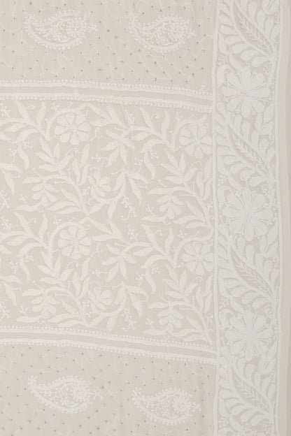 Lucknow Chikankari Georgette White Saree