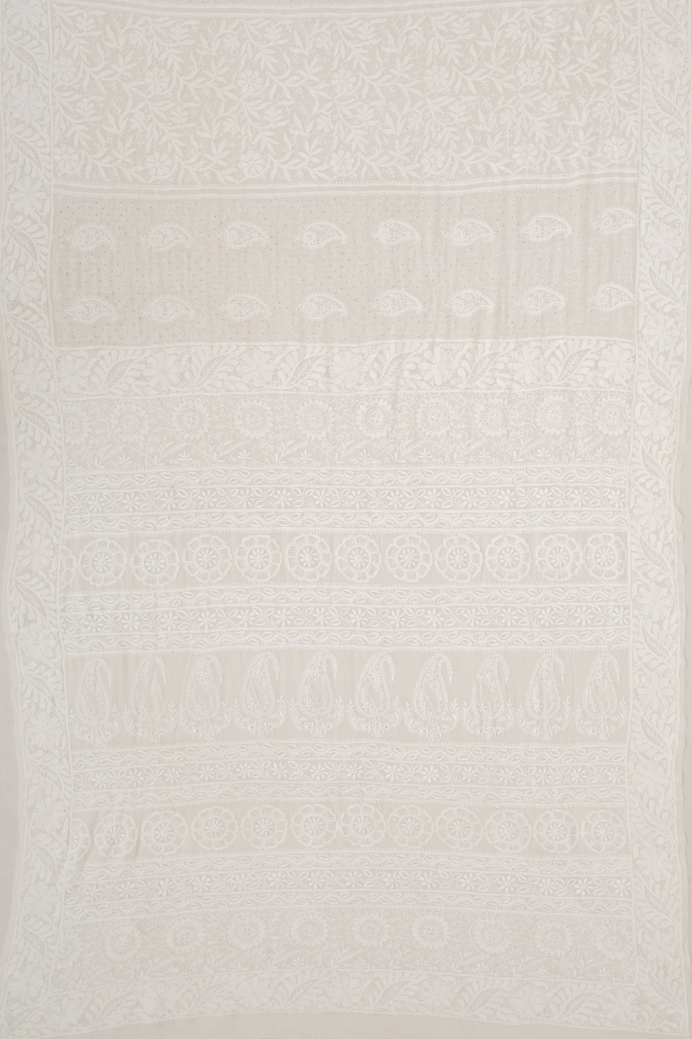 Lucknow Chikankari Georgette White Saree