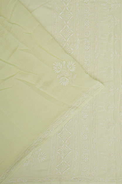 Lucknow Chikankari Cotton Pastel Green Saree