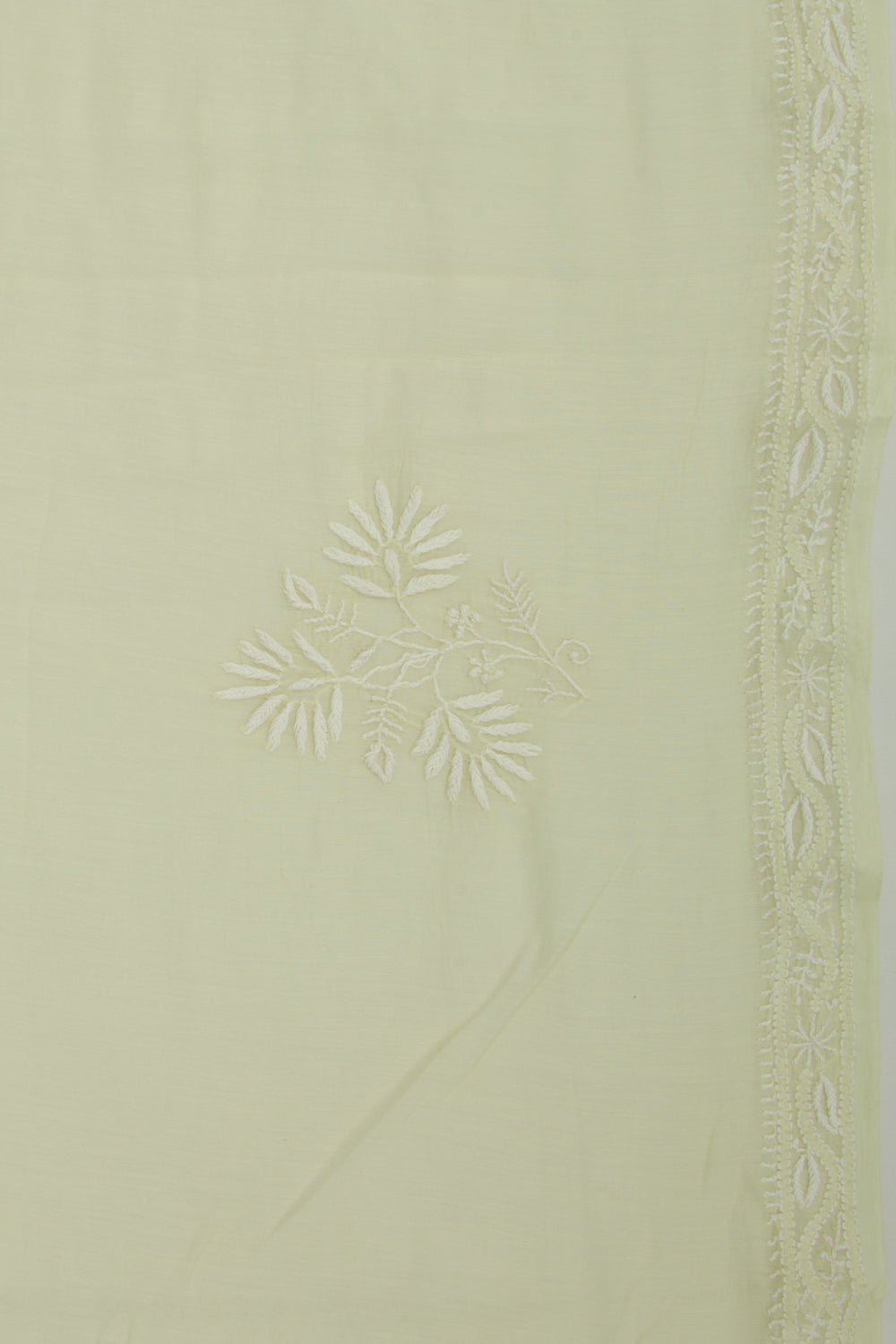 Lucknow Chikankari Cotton Pastel Green Saree