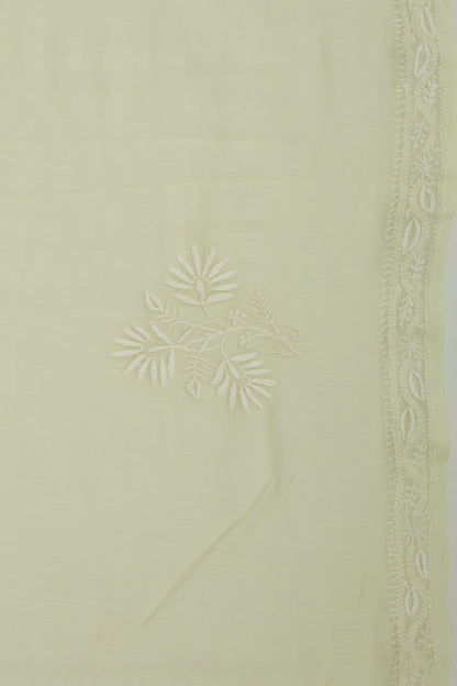 Lucknow Chikankari Cotton Pastel Green Saree