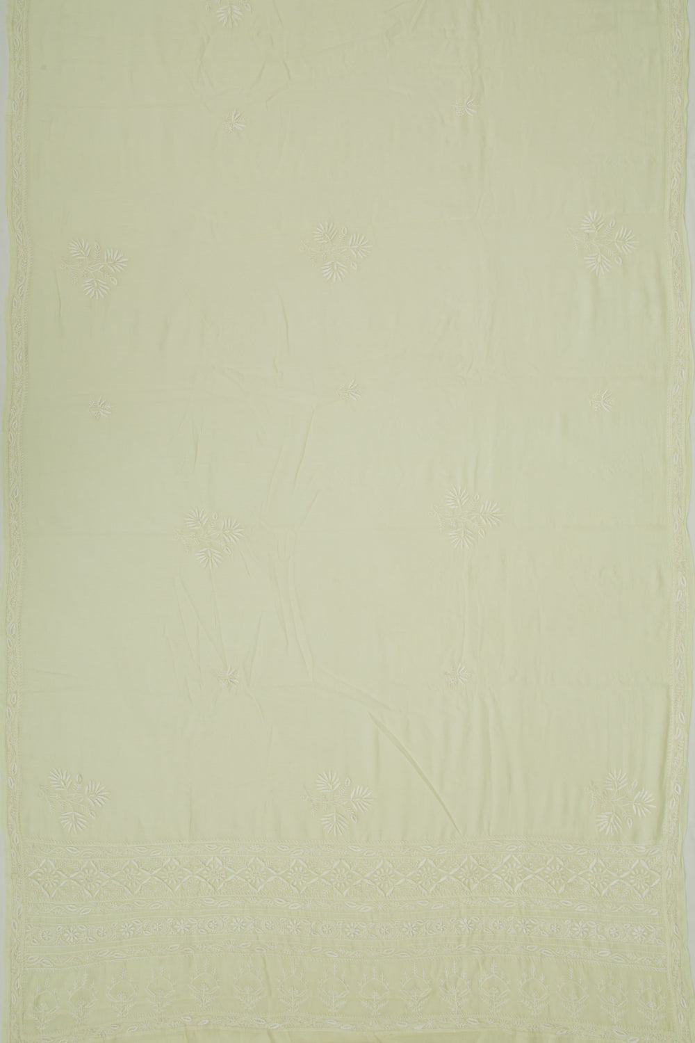 Lucknow Chikankari Cotton Pastel Green Saree