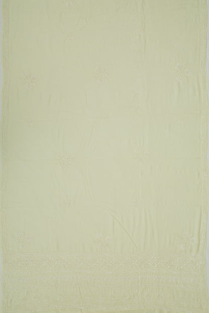 Lucknow Chikankari Cotton Pastel Green Saree
