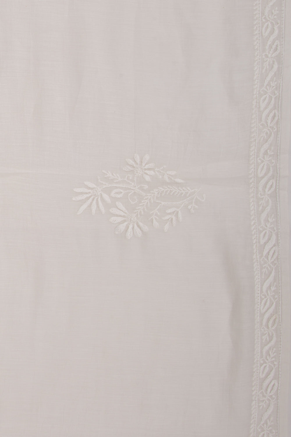 Lucknow Chikankari Cotton White Saree