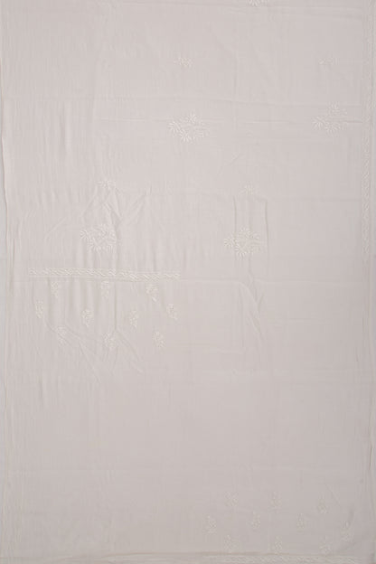 Lucknow Chikankari Cotton White Saree