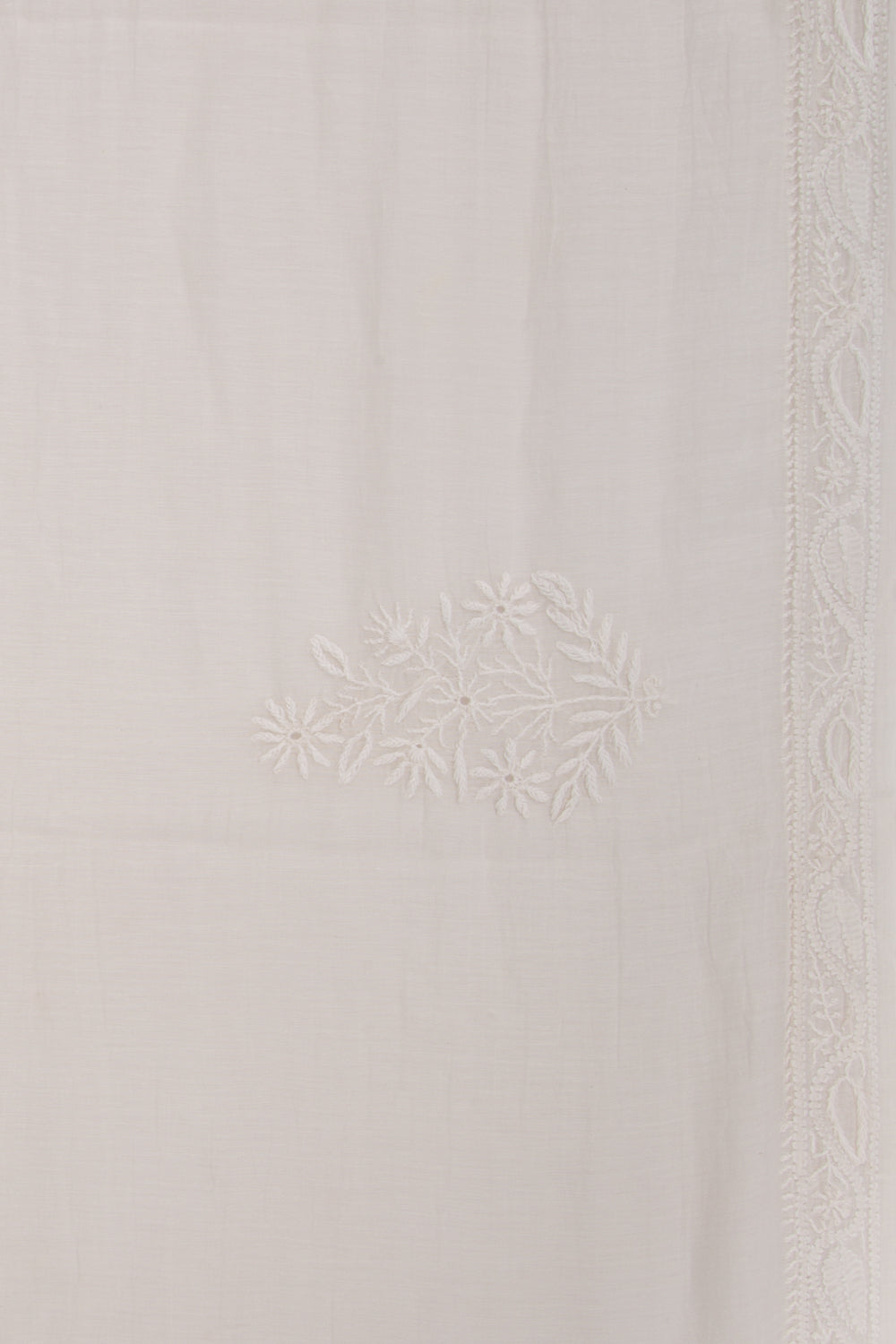 Lucknow Chikankari Cotton White Saree
