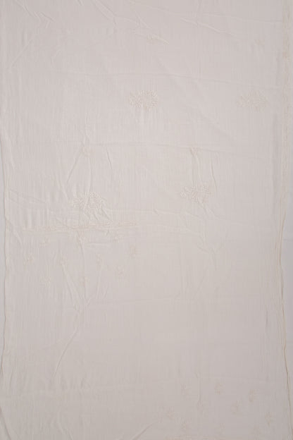 Lucknow Chikankari Cotton White Saree