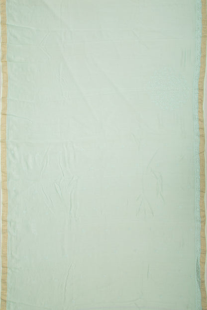 Lucknow Chikankari Cotton Pastel Blue Saree