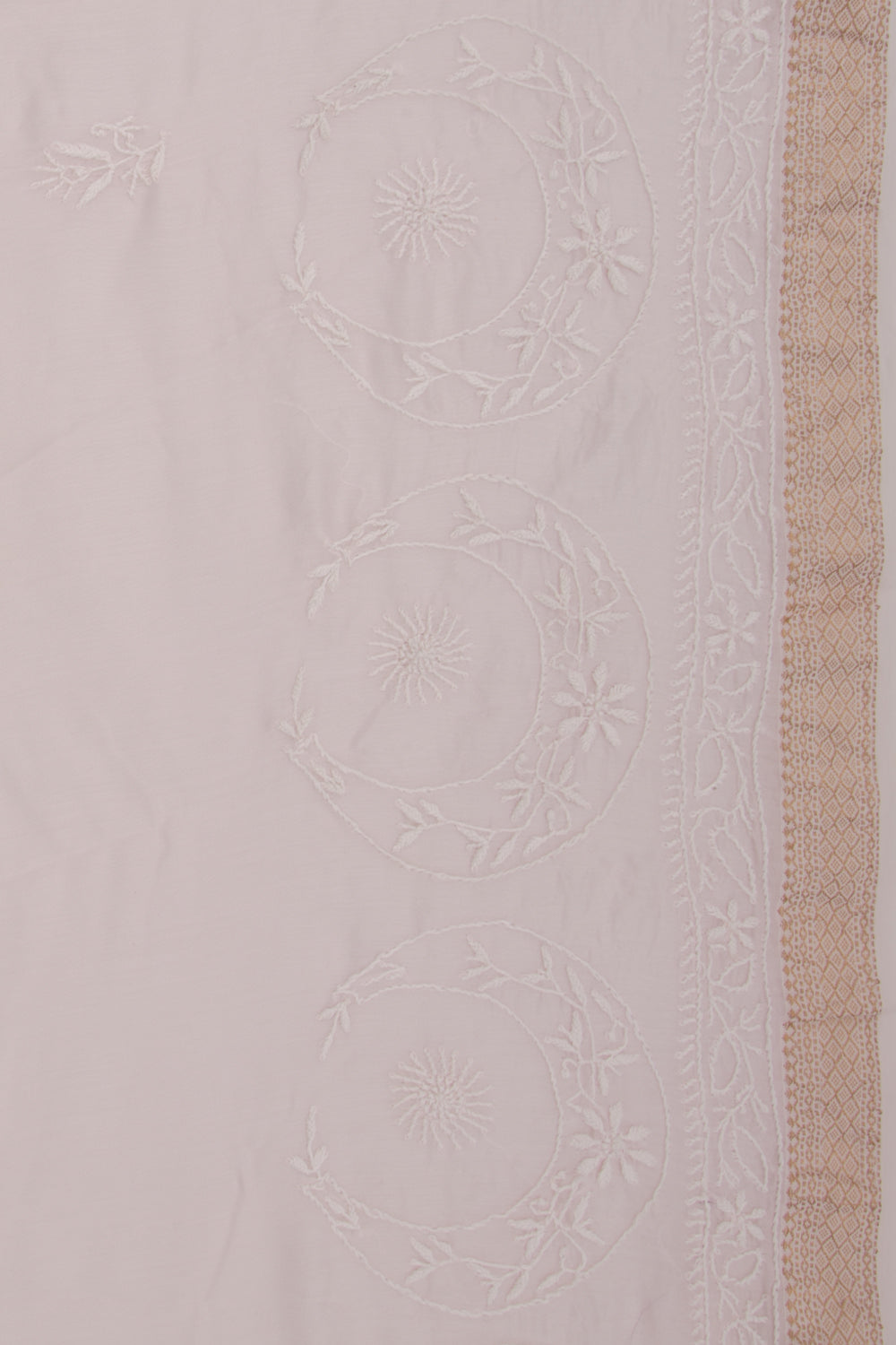 Lucknow Chikankari Cotton Baby Pink Saree