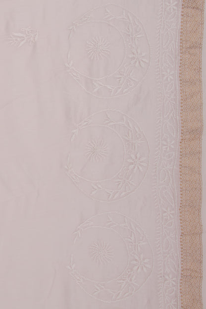Lucknow Chikankari Cotton Baby Pink Saree