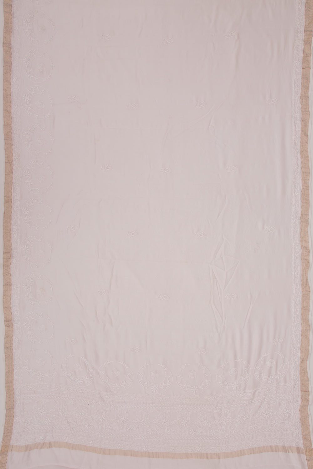 Lucknow Chikankari Cotton Baby Pink Saree