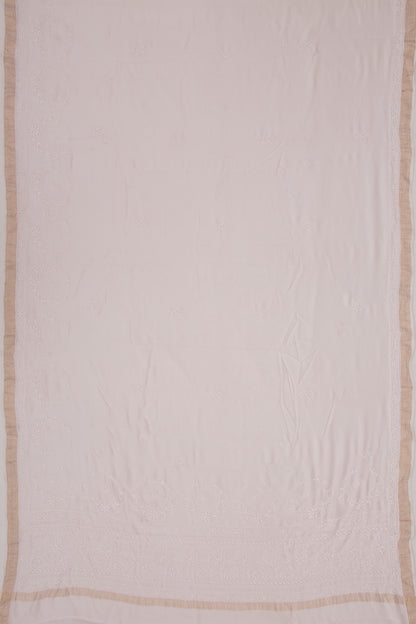 Lucknow Chikankari Cotton Baby Pink Saree